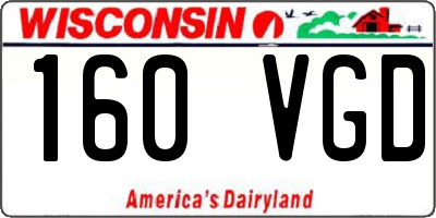 WI license plate 160VGD
