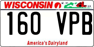 WI license plate 160VPB