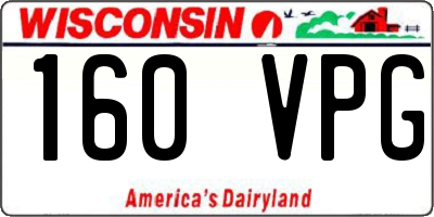 WI license plate 160VPG
