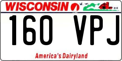 WI license plate 160VPJ