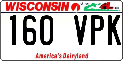WI license plate 160VPK