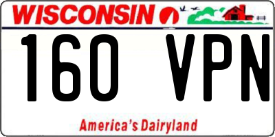 WI license plate 160VPN