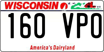 WI license plate 160VPO