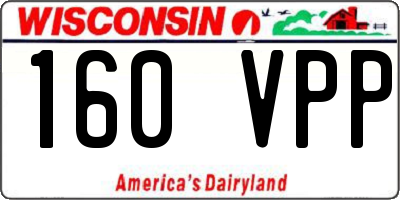 WI license plate 160VPP