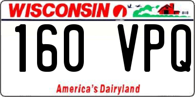 WI license plate 160VPQ