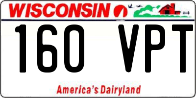 WI license plate 160VPT