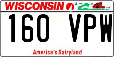 WI license plate 160VPW