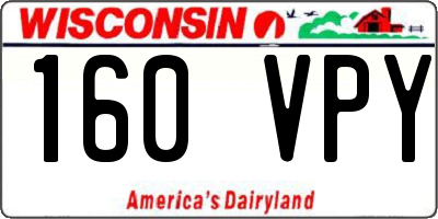 WI license plate 160VPY