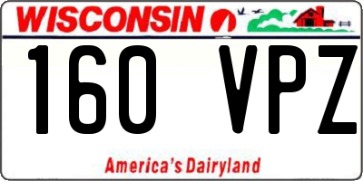 WI license plate 160VPZ