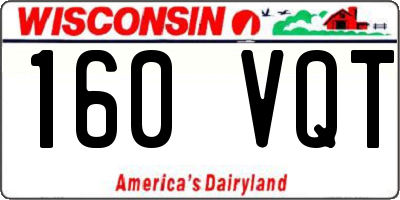 WI license plate 160VQT