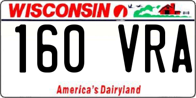 WI license plate 160VRA