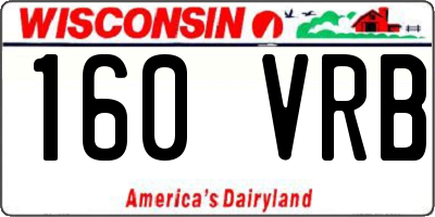 WI license plate 160VRB