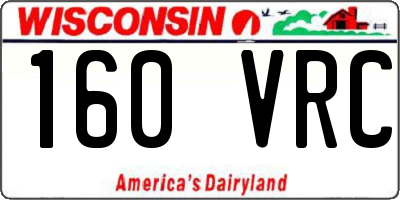 WI license plate 160VRC