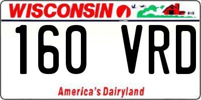 WI license plate 160VRD