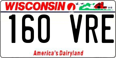 WI license plate 160VRE