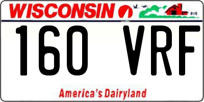 WI license plate 160VRF