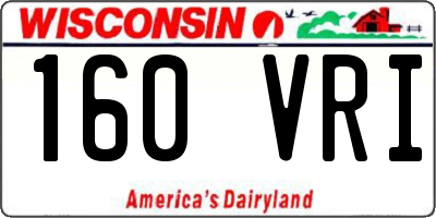 WI license plate 160VRI
