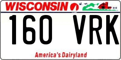 WI license plate 160VRK