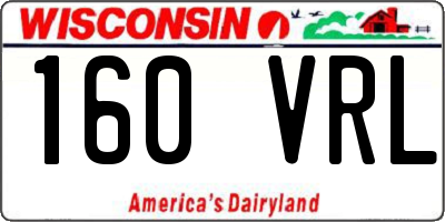 WI license plate 160VRL