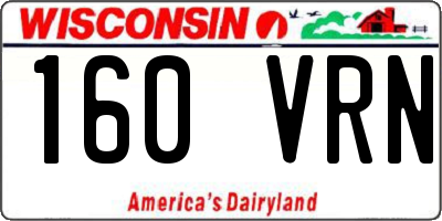 WI license plate 160VRN