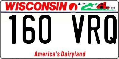 WI license plate 160VRQ
