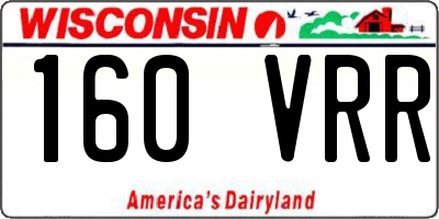 WI license plate 160VRR