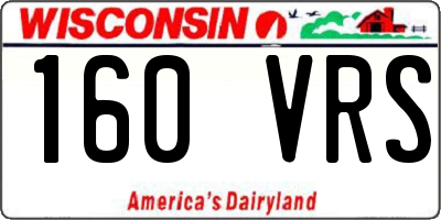WI license plate 160VRS