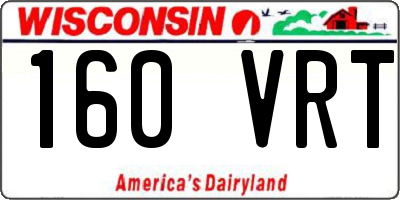 WI license plate 160VRT
