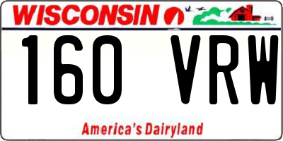 WI license plate 160VRW
