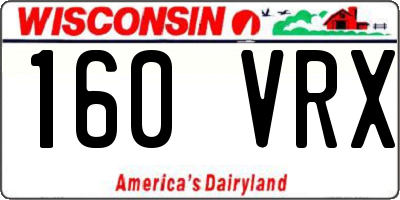 WI license plate 160VRX