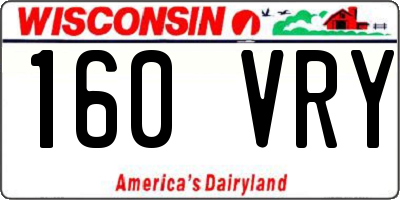 WI license plate 160VRY