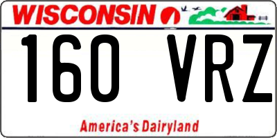 WI license plate 160VRZ