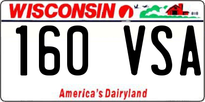 WI license plate 160VSA