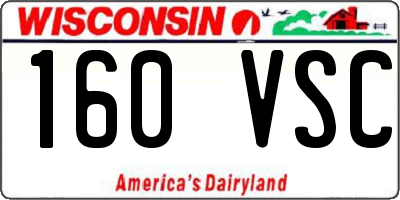 WI license plate 160VSC