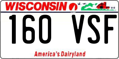 WI license plate 160VSF