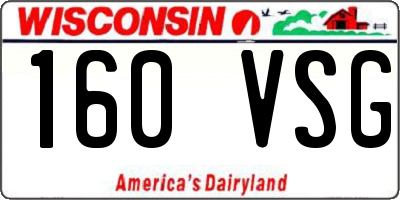 WI license plate 160VSG