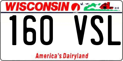 WI license plate 160VSL