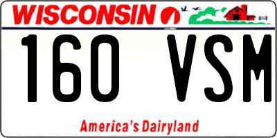 WI license plate 160VSM