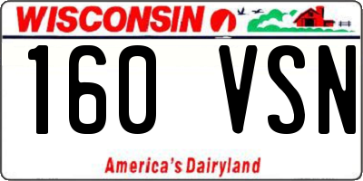 WI license plate 160VSN