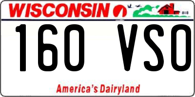 WI license plate 160VSO