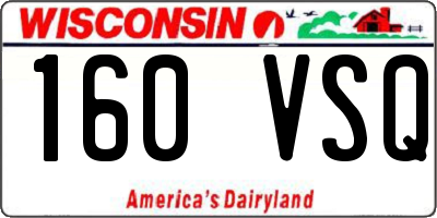 WI license plate 160VSQ