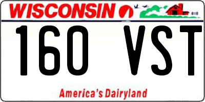 WI license plate 160VST