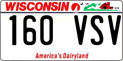 WI license plate 160VSV