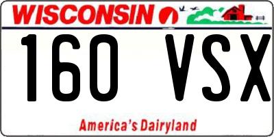 WI license plate 160VSX