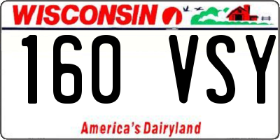 WI license plate 160VSY