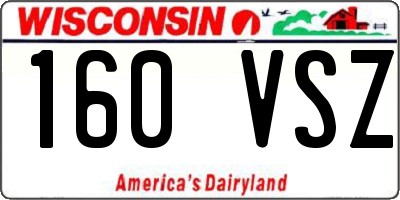 WI license plate 160VSZ