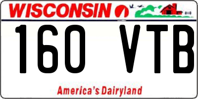 WI license plate 160VTB