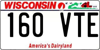 WI license plate 160VTE