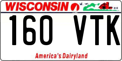 WI license plate 160VTK