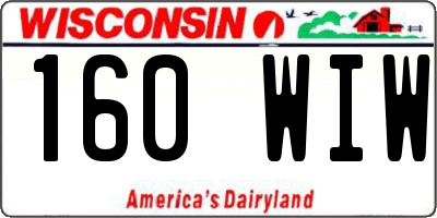 WI license plate 160WIW